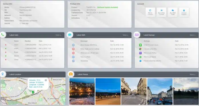 FlexiSpy dashboard
