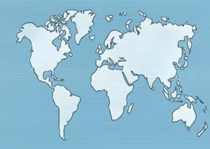 World map showing countries of the world