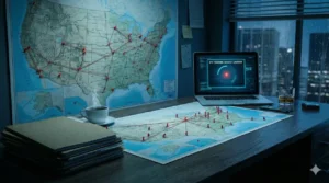 Private investigators desk in a kidnapping investigation